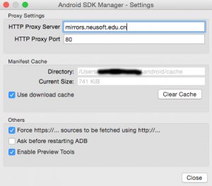 android sdk settings